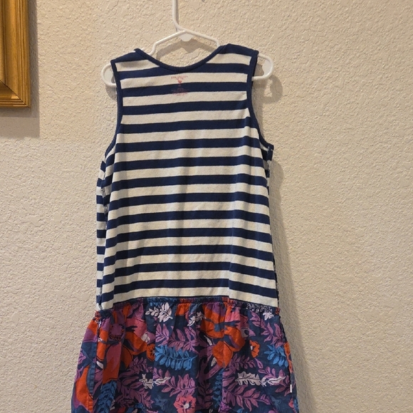 Pink Chicken Navy Striped and Floral Kids Dress - Picture 7 of 7